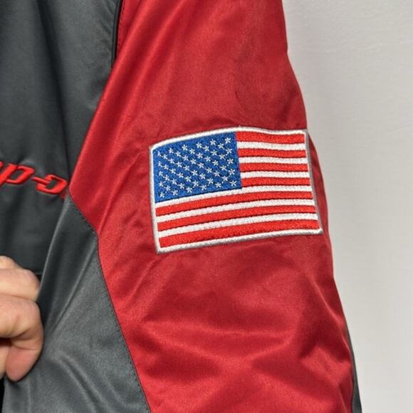 Men's Snap-On Tools Red Black Gray Puffer Winter Jacket Coat Size Large XL - Picture 11 of 13